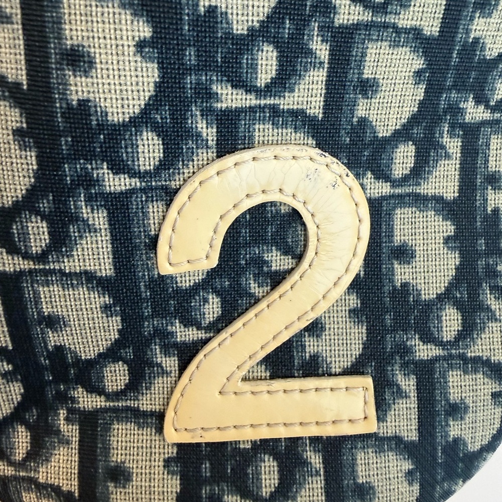 Vintage Dior Monogram Coated Canvas Trotter Tote with Blue and Cream Accents - Picture 5 of 15